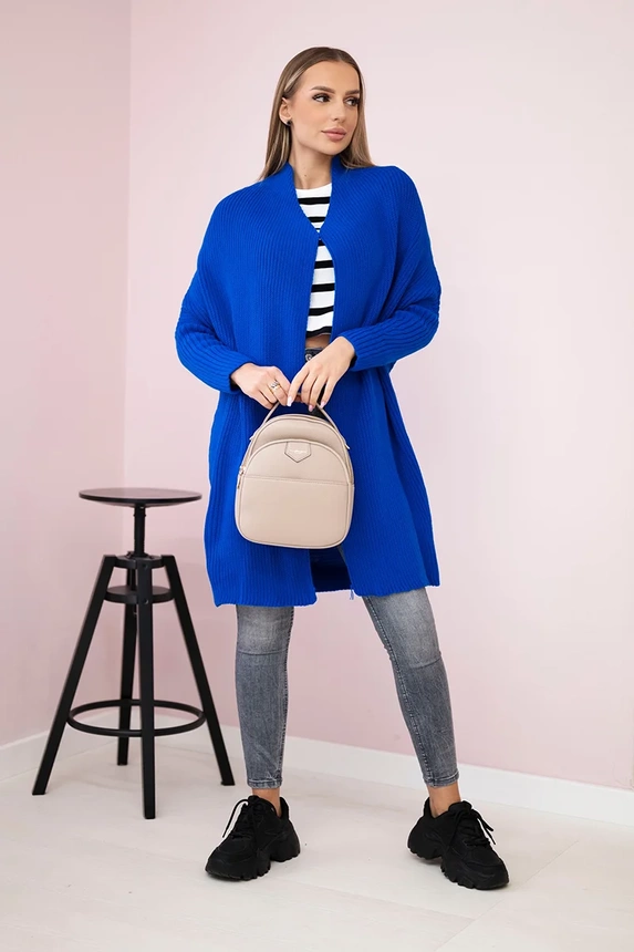Sweater with batwing sleeve mauve-blue