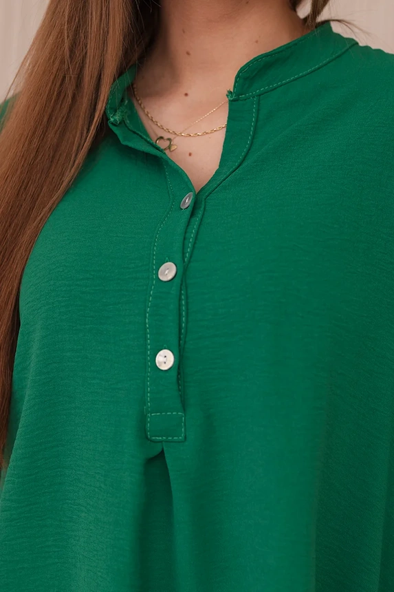 Bluse mit längerem Rücken grün