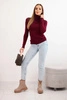 Women's viscose sweater with a turtleneck and long sleeves burgundy