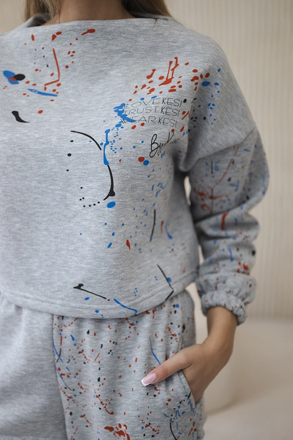 Isolierset mit Farbdruck grau