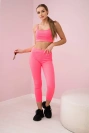 Set mit Bluse Top gerippt rosa Neon