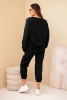 Viskose-Set Sweatshirt + Hose schwarz