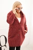 Plus Size women's coat with a hood and pockets red