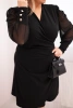 Elegant Plus Size women's dress made of viscose with long sleeves, color