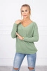 Sweater with V neckline dark mint