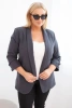 Dámská sako Plus Size bez zapínání s podšívkou XL/2XL grafitová