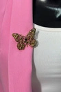 Brooch Butterfly A-2-21-7 apricot + gold