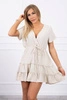 Dress with an envelope neckline beige