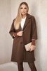 Coat with long welt on the sleeve brown