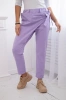 Trousers tied with an asymmetrical front light purple