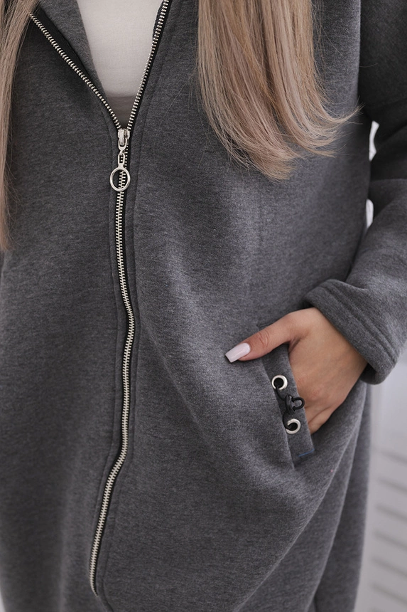 Isoliertes langes Sweatshirt in Graphit-Melange