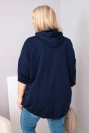 Dámská mikina Plus Size z viskózy s kapucí a klokankovou kapsou tmavě modrá