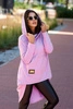 Sweatshirt with long back and hood  light purple