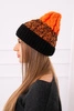 Women's cap Samara K346 black+orange neon