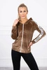 Velor sweatshirt with a hood brown