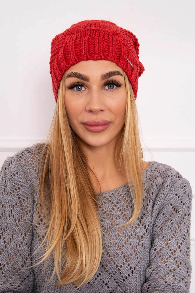 Cap with fleece Justyna K253 raspberry