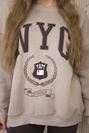Baumwollset isoliertes sweatshirt + leggings hellbeige