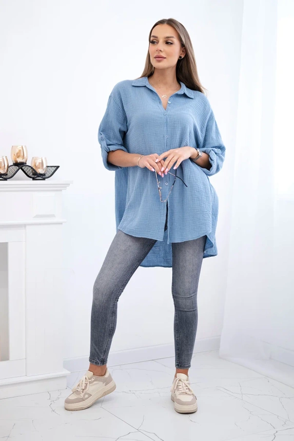 Hemd aus Baumwoll-Musselin Denim