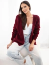 Women's sweater with alpaca without fastening and long sleeve burgundy