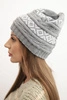 Women's winter hat with pattern and wool K425 gray