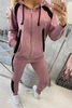 Sports set with stripes dark pink