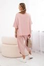 Baumwollset Bluse + Hose dunkles Puderrosa