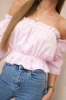 Off-the-shoulder blouse powdered pink