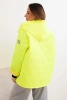 Damenjacke Frühling gesteppte mit Kapuze und Reißverschluss gelb neon