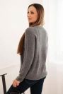 Sweter damski z baby alpaki z długim rękawem szary