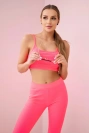 Set mit Bluse Top gerippt rosa Neon