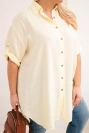 Women's Plus Size viscose shirt with a longer back yellow