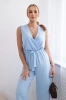 Jumpsuit tied at the waist with straps blue