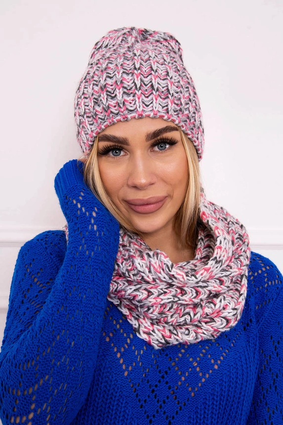 Women's set with fleece Merry K202 pink + gray