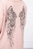 Sweatshirt with a print of wings powdered pink