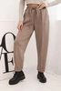 Elegant women's high-waisted pants with a tie at the waist fango