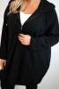 Women's Plus Size cotton hoodie with zipper black
