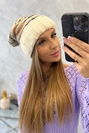 Women's cap Feba K330 ecru+beige