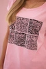 Women's cotton blouse with decorative print light pink