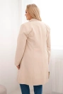 Plus Size women's double-breasted coat with collar beige