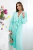 Kleid mit plissiertem Saum gebunden Helles Mint