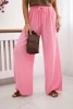 Muslin pants with a wide leg light pink 