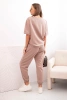 Damen-Viskose-Set mit kurzen Ärmeln und Hosen Kamel