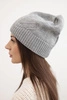 Women's classic winter hat with subtle pattern K379 gray
