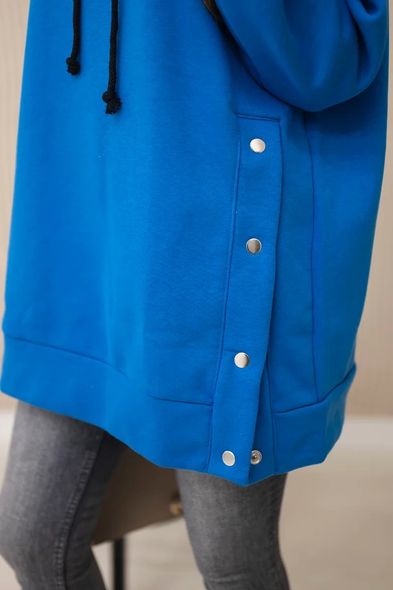 Insulated sweatshirt with press studs mauve blue