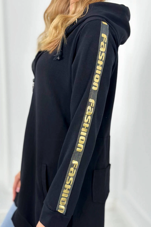 Sweatshirt mit Reißverschluss am Rücken schwarz