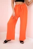 Trousers with a wide waistband dark orange