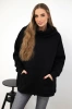 Insulated sweatshirt with a zipper at the back black