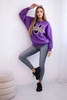 Women's oversized sweatshirt with Vanderbilt print purple