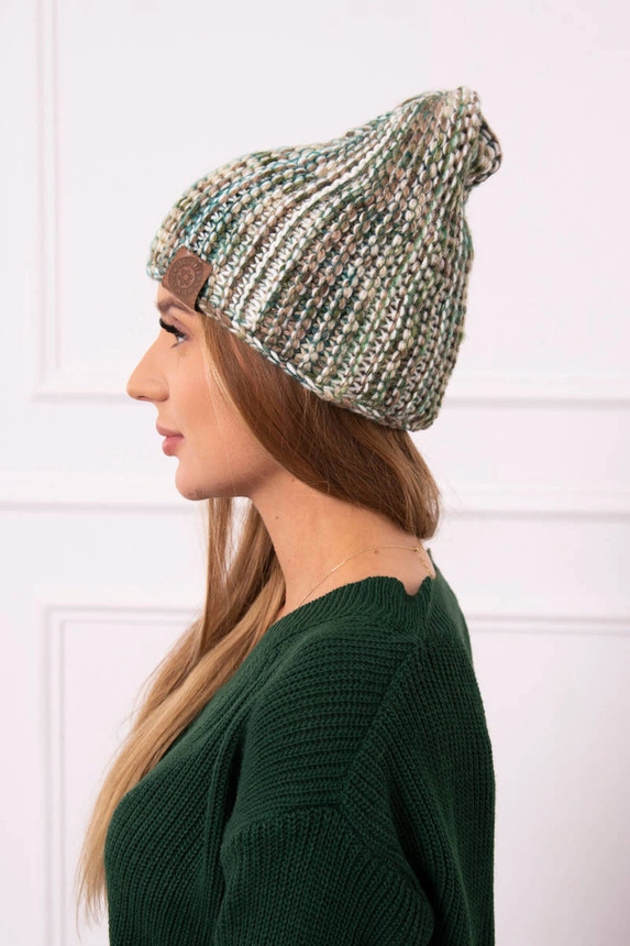 Cap with fleece Zoja K306 ecru + green