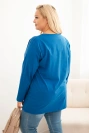 Moteriška Plus Size medvilninė bluzonė su apvaliu iškirpimu chabrova